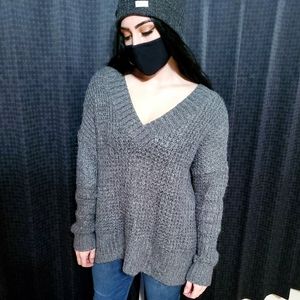 Dark Gray Hollister Over Sized Sweater